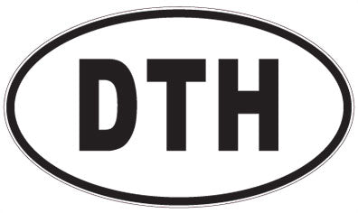 DTH - 3 Letter Initials Oval Sticker