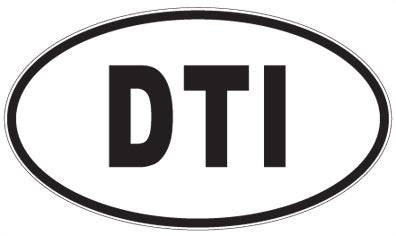 DTI - 3 Letter Initials Oval Sticker