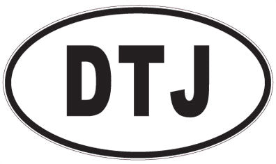 DTJ - 3 Letter Initials Oval Sticker