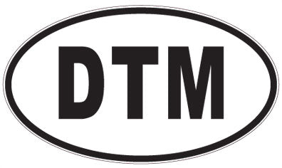 DTM - 3 Letter Initials Oval Sticker