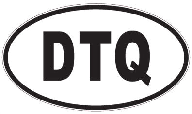 DTQ - 3 Letter Initials Oval Sticker