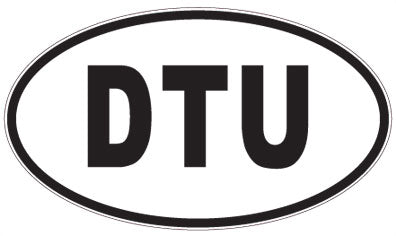 DTU - 3 Letter Initials Oval Magnet