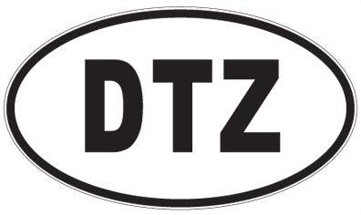 DTZ - 3 Letter Initials Oval Magnet