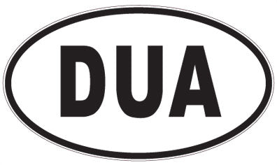 DUA - 3 Letter Initials Oval Sticker