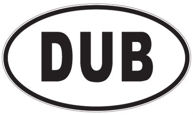 DUB - 3 Letter Initials Oval Magnet