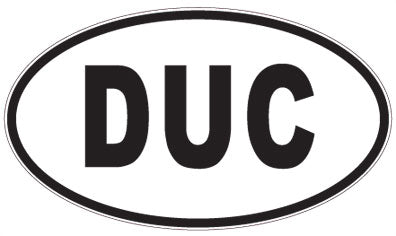 DUC - 3 Letter Initials Oval Sticker
