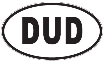 DUD - 3 Letter Initials Oval Magnet