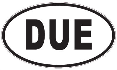 DUE - 3 Letter Initials Oval Magnet