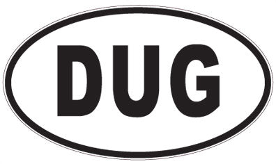 DUG - 3 Letter Initials Oval Sticker