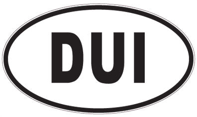 DUI - 3 Letter Initials Oval Magnet