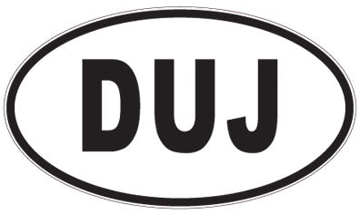 DUJ - 3 Letter Initials Oval Magnet