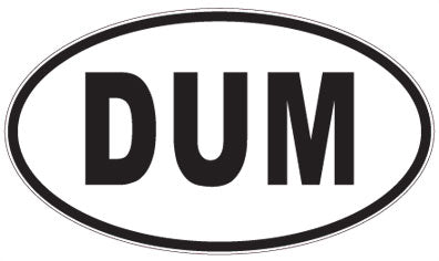 DUM - 3 Letter Initials Oval Sticker