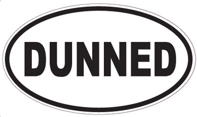 DUNNED - Oval Sticker