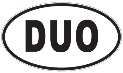 DUO - 3 Letter Initials Oval Magnet