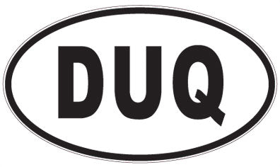 DUQ - 3 Letter Initials Oval Sticker