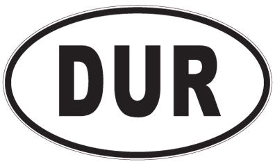 DUR - 3 Letter Initials Oval Sticker