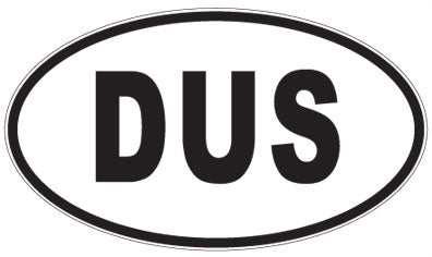 DUS - 3 Letter Initials Oval Sticker