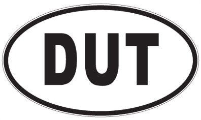 DUT - 3 Letter Initials Oval Sticker