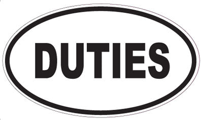 DUTIES - Oval Sticker