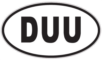 DUU - 3 Letter Initials Oval Sticker