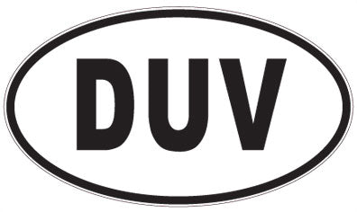 DUV - 3 Letter Initials Oval Sticker