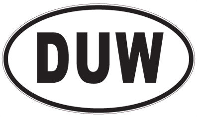 DUW - 3 Letter Initials Oval Sticker