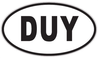 DUY - 3 Letter Initials Oval Magnet