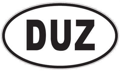 DUZ - 3 Letter Initials Oval Sticker
