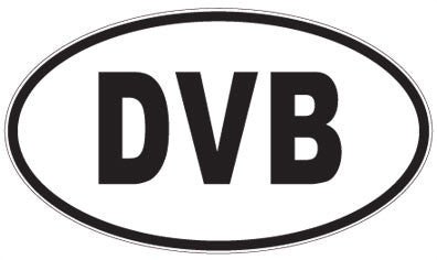 DVB - 3 Letter Initials Oval Sticker