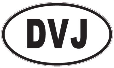 DVJ - 3 Letter Initials Oval Magnet