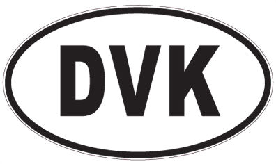 DVK - 3 Letter Initials Oval Magnet