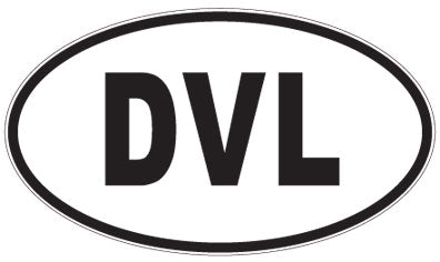 DVL - 3 Letter Initials Oval Magnet