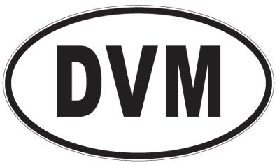 DVM - 3 Letter Initials Oval Magnet