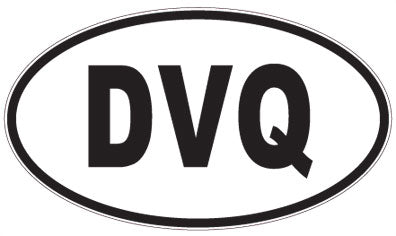 DVQ - 3 Letter Initials Oval Sticker
