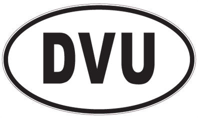 DVU - 3 Letter Initials Oval Magnet