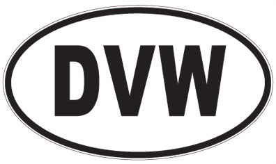 DVW - 3 Letter Initials Oval Magnet