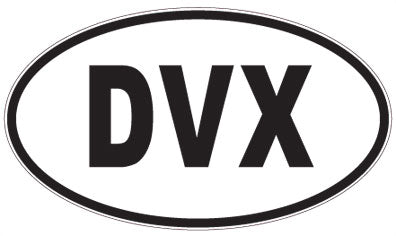 DVX - 3 Letter Initials Oval Sticker
