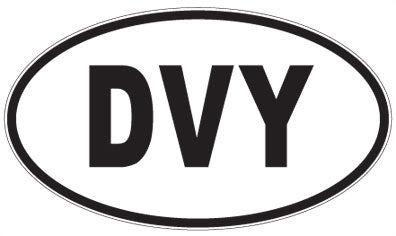 DVY - 3 Letter Initials Oval Magnet