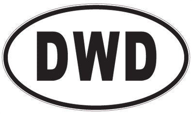 DWD - 3 Letter Initials Oval Magnet
