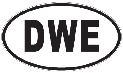 DWE - 3 Letter Initials Oval Magnet