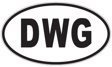 DWG - 3 Letter Initials Oval Sticker