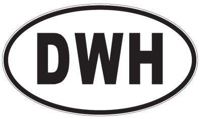 DWH - 3 Letter Initials Oval Magnet