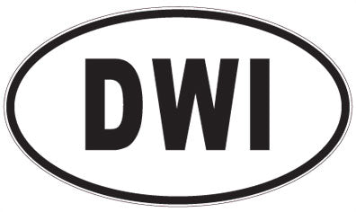 DWI - 3 Letter Initials Oval Magnet