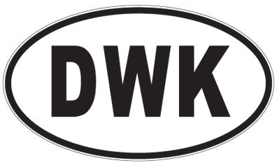 DWK - 3 Letter Initials Oval Magnet