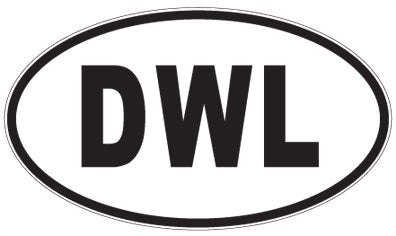 DWL - 3 Letter Initials Oval Magnet