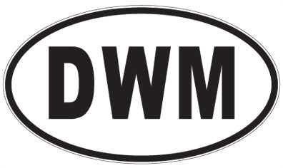 DWM - 3 Letter Initials Oval Sticker