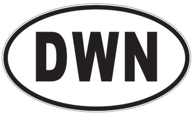 DWN - 3 Letter Initials Oval Magnet