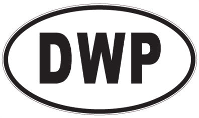 DWP - 3 Letter Initials Oval Magnet