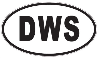 DWS - 3 Letter Initials Oval Magnet