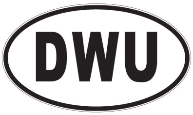 DWU - 3 Letter Initials Oval Sticker